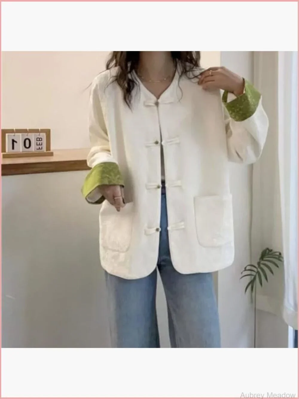 Chinese Embroidery Top Jacket Spring Autumn Blazer Button Front